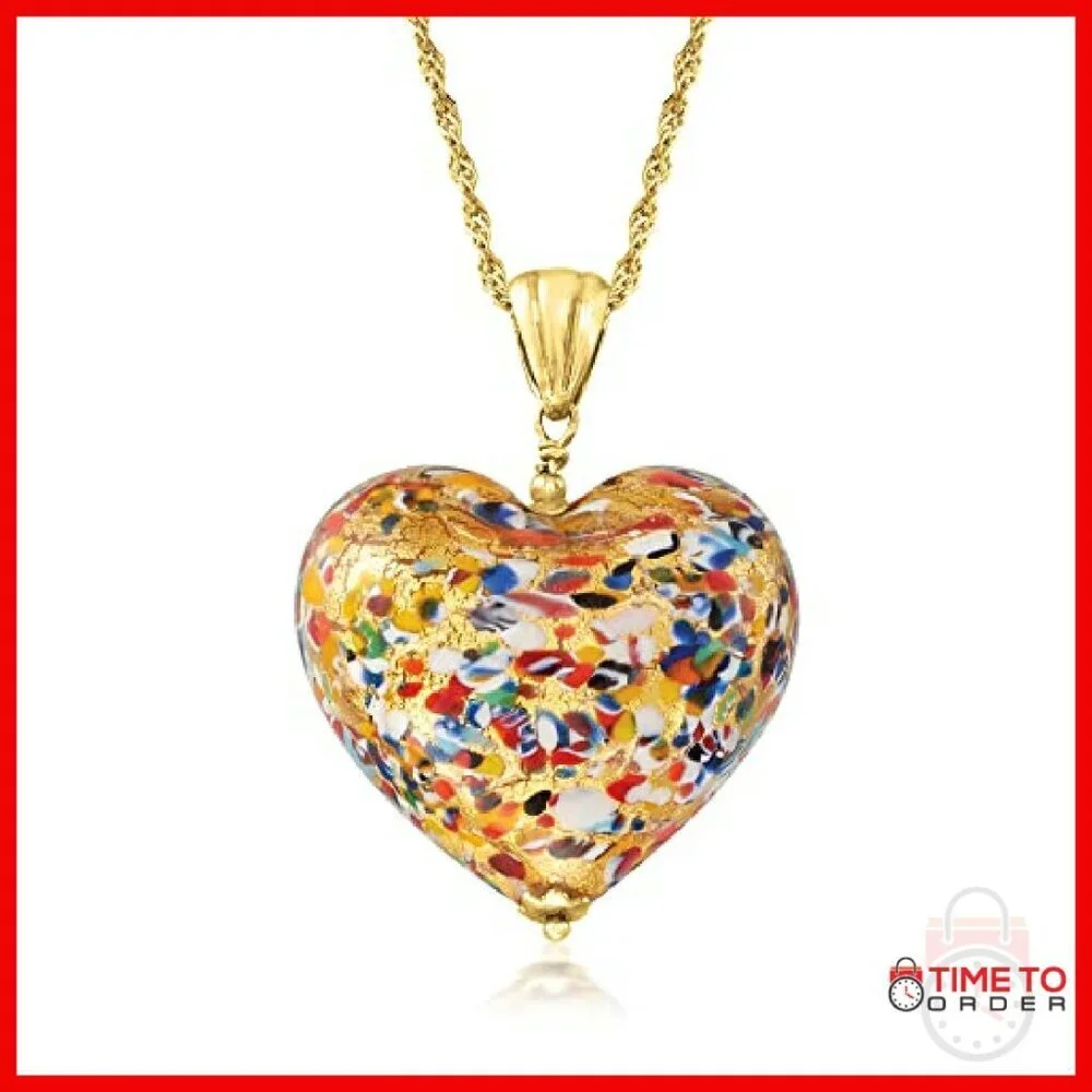 18kt Gold Over Sterling Silver Heart Pendant Necklace Lobster Clasp